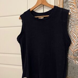 Sunwashed slub muscle tank Navy